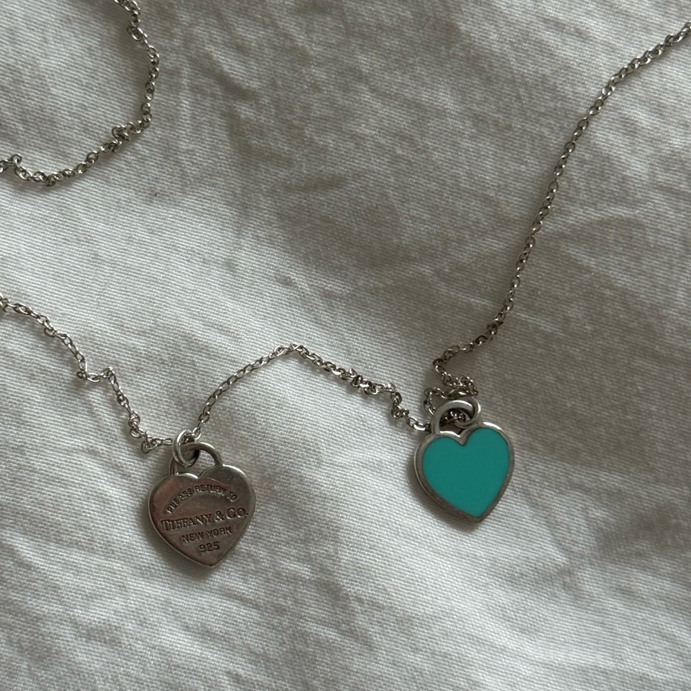 Tiffany and co Silver and Turquoise Heart Pendant Necklace